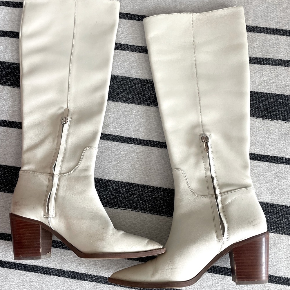 Sam Edelman white cowboy boots